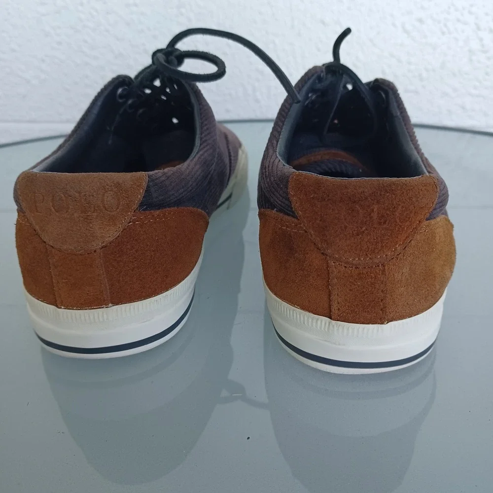 Polo Ralph Lauren Vaughn Mens Brown Corduroy Suede Sneakers 9D 01087 F17 - Picture 8 of 8